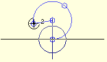 Drawing a tangent arc.