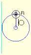 Drawing a circle as tangent to a line.