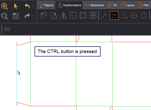 Press CTRL to trim what is not selected